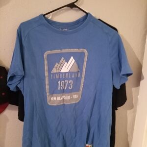 Timberland Blue Retro Mountain Short Sleeve Tee